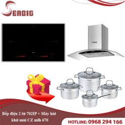 Combo Bếp điện 2 từ CZ 702IP + Máy hút khử mùi CZ mlh 670
