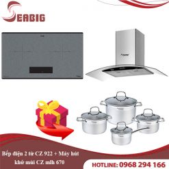 Combo Bếp điện 2 từ CZ 922 + Máy hút khử mùi CZ mlh 670