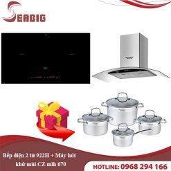 Combo Bếp điện 2 từ CZ 922H + Máy hút khử mùi CZ mlh 670