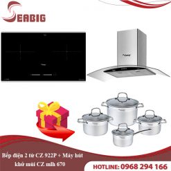 Combo Bếp điện 2 từ CZ 922P + Máy hút khử mùi CZ mlh 670