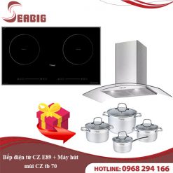 Combo Bếp điện từ CZ E89 + Máy hút mùi CZ tb 70